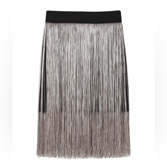 Tanya Taylor fringe sequin midi skirt - Picture 1 of 4